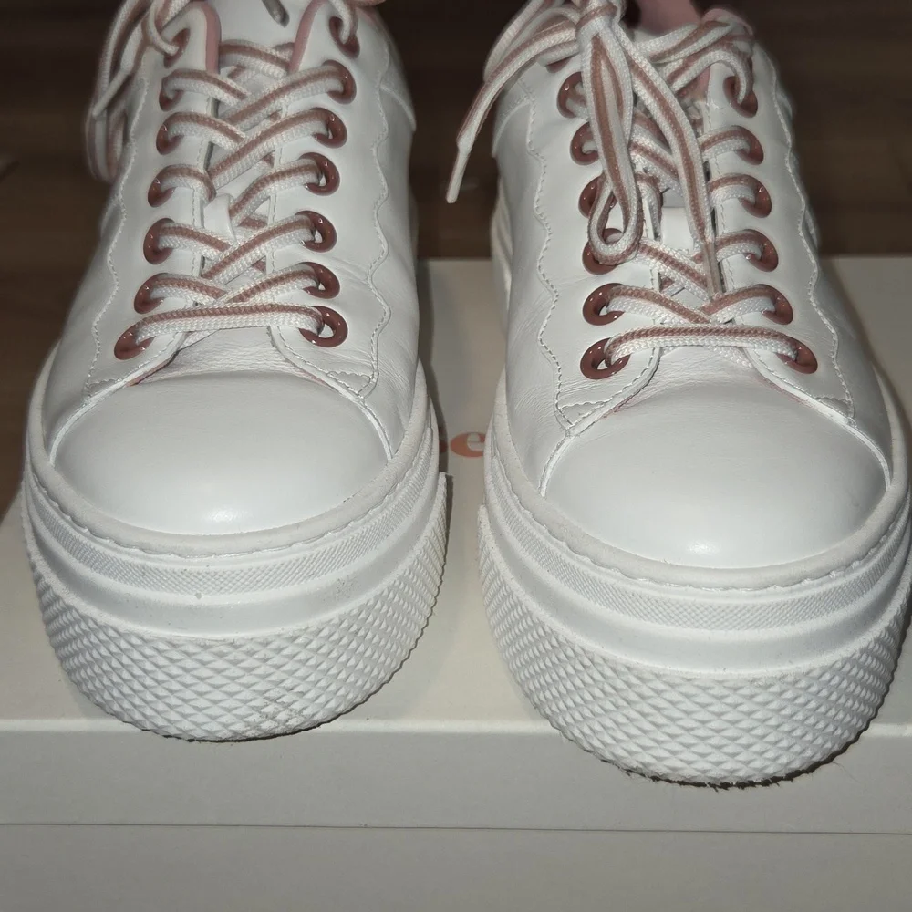 See By Chloe Essie pink/white leather Sneakers Sz 39 - Picture 12 of 14
